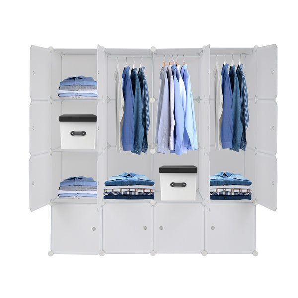 4-Storey 16-Grid Cube Wardrobe – Modular Storage Organizer for Home