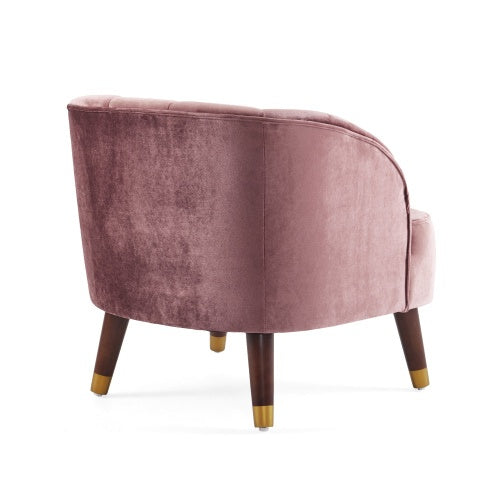 Modern Upholstered Barrel Accent Chair with Sturdy Wooden Legs – Comfortable Living Room Armchair