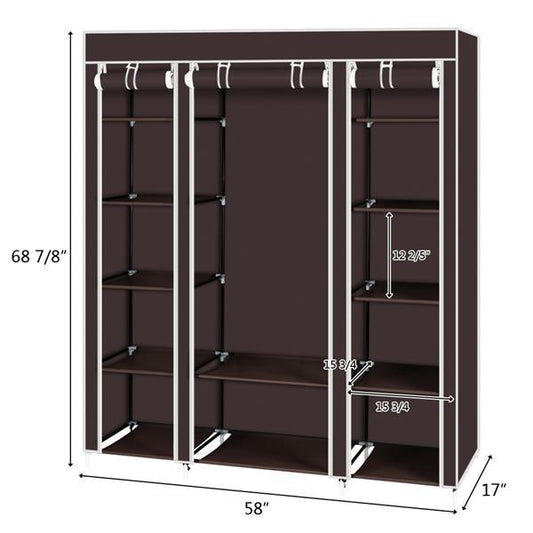 5-Layer Non-Woven Wardrobe with 12 Compartments – Space Saver