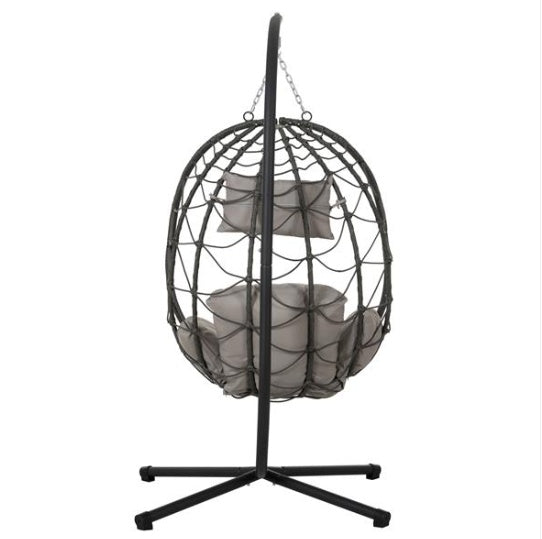 Indoor & Outdoor Hanging Swing Chair with Stand | Basket Chair for Living Room, Bedroom & Balcony