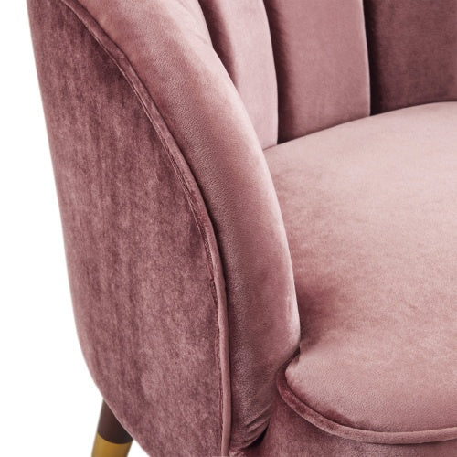 Modern Upholstered Barrel Accent Chair with Sturdy Wooden Legs – Comfortable Living Room Armchair