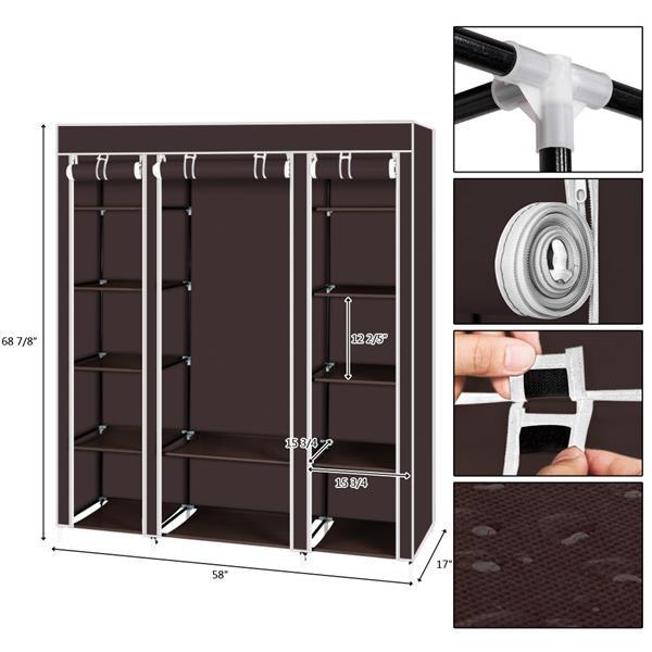 5-Layer Non-Woven Wardrobe with 12 Compartments – Space Saver