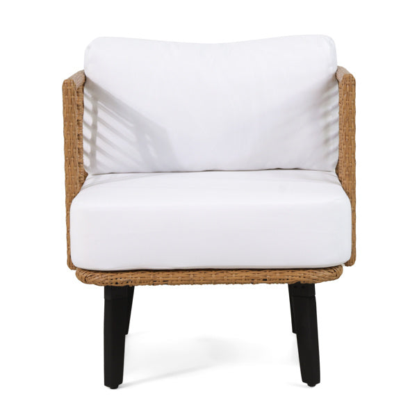 Modern Upholstered Club Chair with Wooden Legs – Stylish Accent Chair for Living Room & Bedroom
