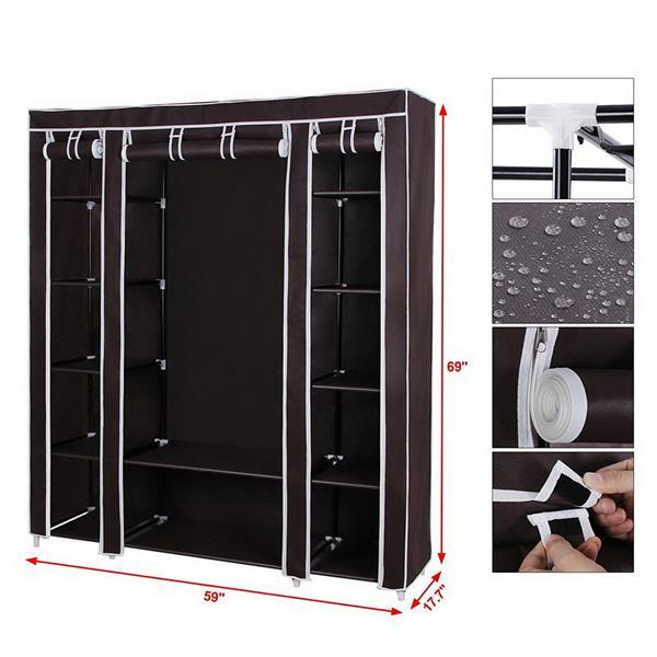5-Layer Non-Woven Wardrobe with 12 Compartments – Space Saver