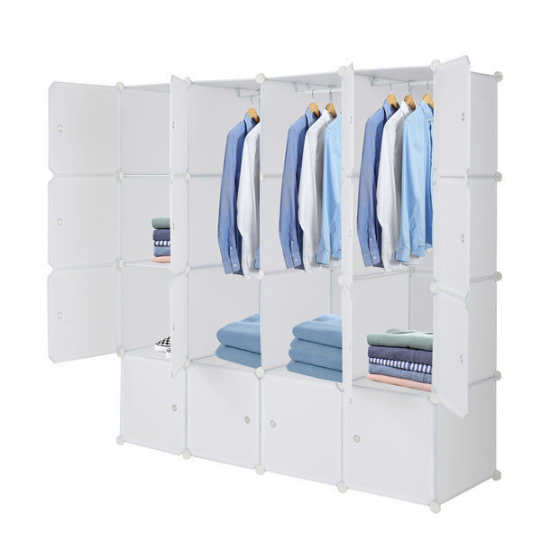 4-Storey 16-Grid Cube Wardrobe – Modular Storage Organizer for Home