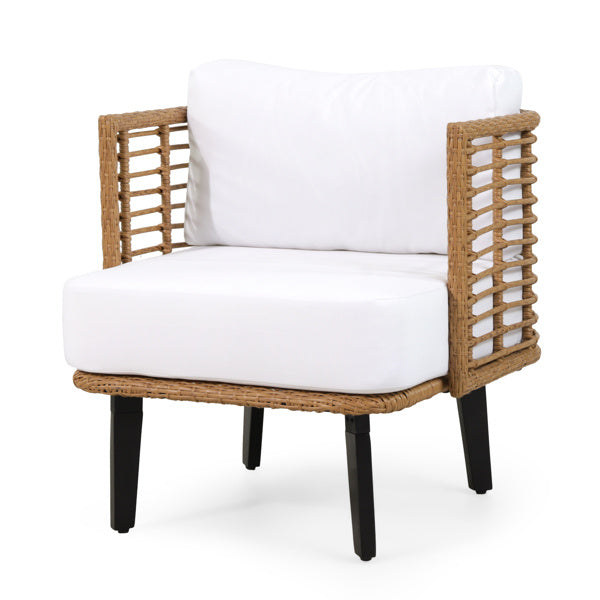 Modern Upholstered Club Chair with Wooden Legs – Stylish Accent Chair for Living Room & Bedroom