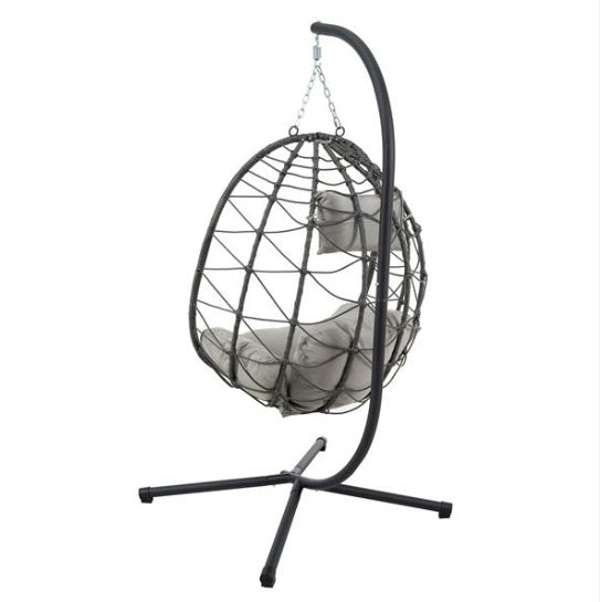 Indoor & Outdoor Hanging Swing Chair with Stand | Basket Chair for Living Room, Bedroom & Balcony