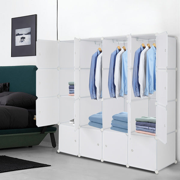 4-Storey 16-Grid Cube Wardrobe – Modular Storage Organizer for Home