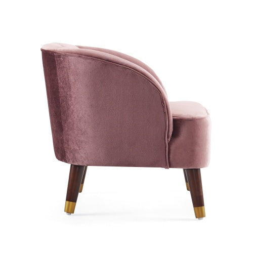 Modern Upholstered Barrel Accent Chair with Sturdy Wooden Legs – Comfortable Living Room Armchair
