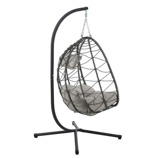 Indoor & Outdoor Hanging Swing Chair with Stand | Basket Chair for Living Room, Bedroom & Balcony