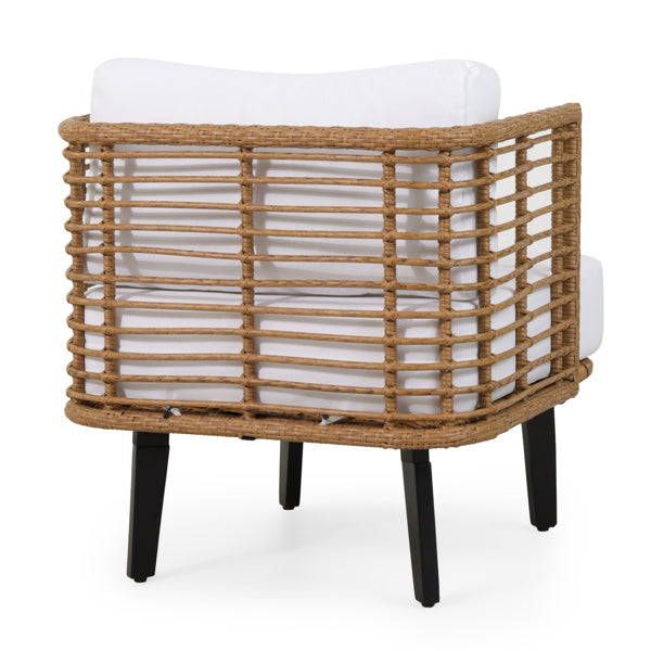 Modern Upholstered Club Chair with Wooden Legs – Stylish Accent Chair for Living Room & Bedroom