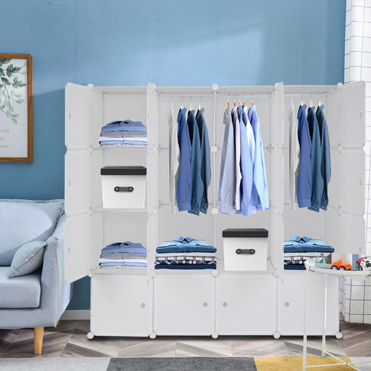4-Storey 16-Grid Cube Wardrobe – Modular Storage Organizer for Home