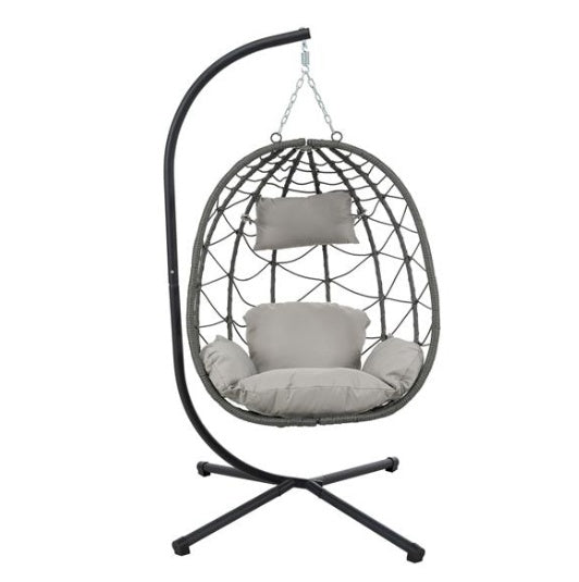 Indoor & Outdoor Hanging Swing Chair with Stand | Basket Chair for Living Room, Bedroom & Balcony