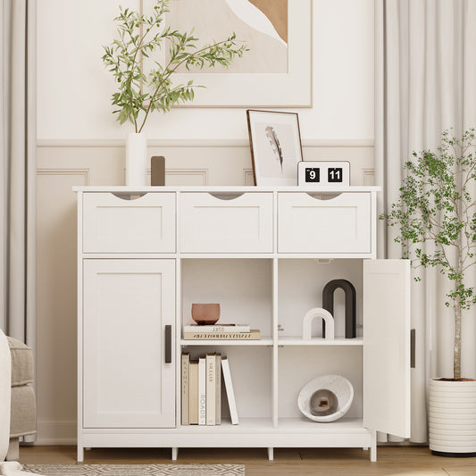 White Storage Cabinet for Living Room, Bedroom & Bathroom | Home Decor Furniture