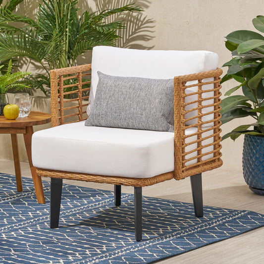 Modern Upholstered Club Chair with Wooden Legs – Stylish Accent Chair for Living Room & Bedroom
